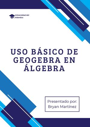 Uso básico de GeoGebra en Álgebra