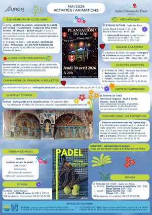 Programme de la semaine