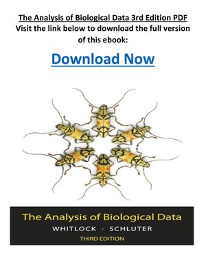 The Analysis Of Biological Data 3rd Edition PDF
