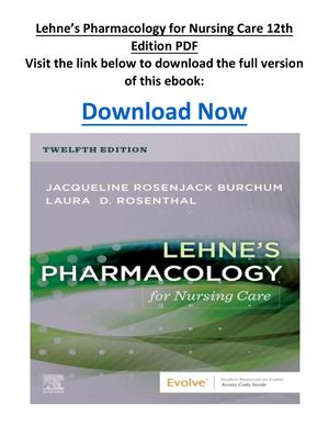 Lehne’s Pharmacology For Nursing Care 12th Edition PDF