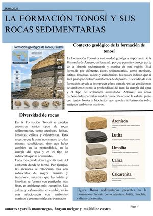 La caliza dentro de la Formación Tonosí