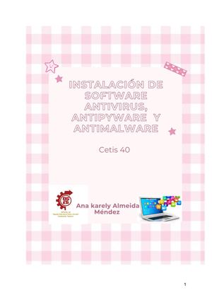 Instalación De Software Antivirus, Antipyware Y Antimalware