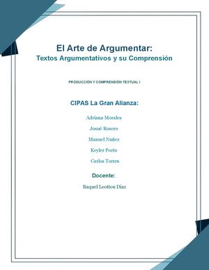 Textos argumentativos, estructura y tipos de comprensión.