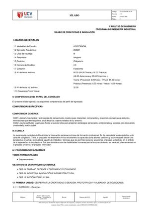 Silabo Creatividad E Innovación
