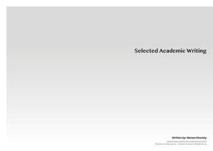 Marwa Sharaky | Selected Academic Writing Portfolio