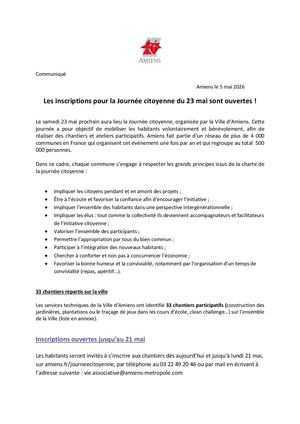 Inscriptions Journée Citoyenne 2026