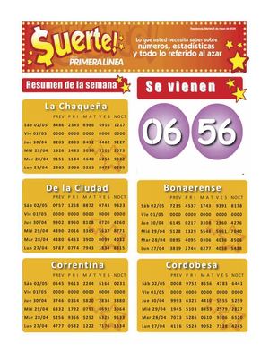 Suerte Nro8462 2026 05 5