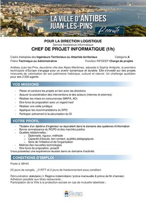 Annonce chef de projet Informatique