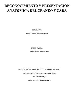 Reconocimiento Y Presentacion Anatomica Del Craneo Y Cara