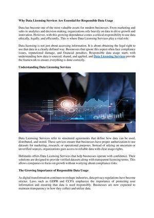 Data Licensing Services
