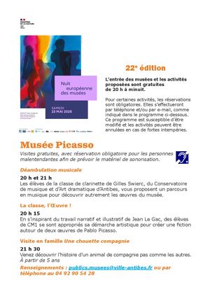 Nuits européenne des musées - programme à venir