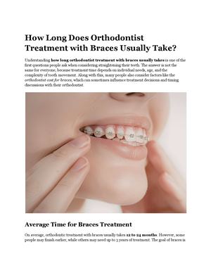 How Long Does Orthodontist Treatment With Braces Usually Take