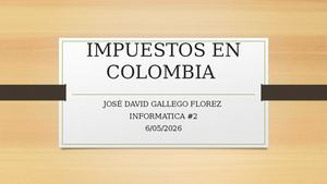 Impuestos En Colombia José Gallego