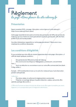 Règlement page Bons plans