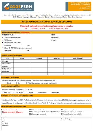 Ouverture De Compte