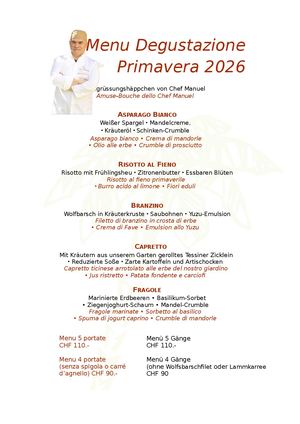 Menu Degustazione Primavera 2026 It De