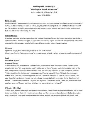 Walking With The Prodigal May 10 2026