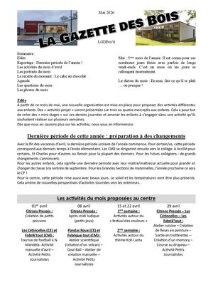 La Gazette Des Bois N°6 Mai 2026