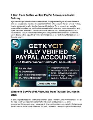 7 Best Place To Buy Verified Pay Pal Accounts In Instant Delivery
