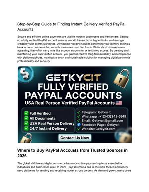 Step By Step Guide To Finding Instant Delivery Verified Pay Pal Accounts