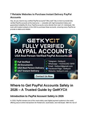 7 Reliable Websites To Purchase Instant Delivery Pay Pal Accounts