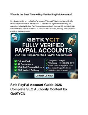 When Is The Best Time To Buy Verified Pay Pal Accounts