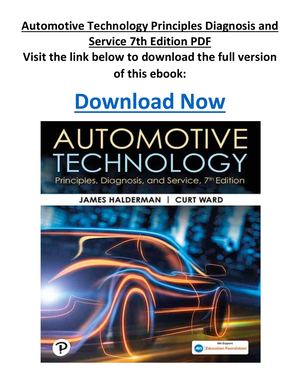 Automotive Technology Principles Diagnosis And Service 7th Edition PDF