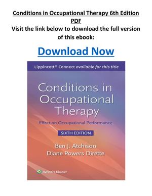 Conditions In Occupational Therapy 6th Edition PDF