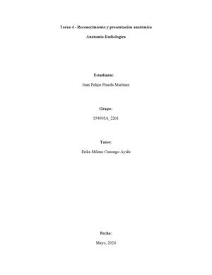 Tarea 4 Reconocimiento Y Presentación Anatómica