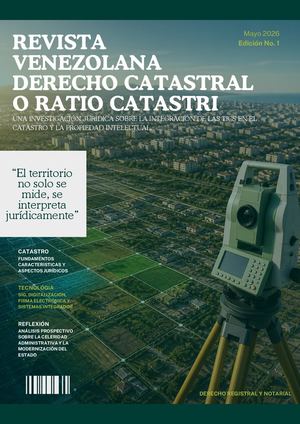 REVISTA VENEZOLANA: DERECHO CATASTRAL O RATIO CATASTRI EDICION N° 1