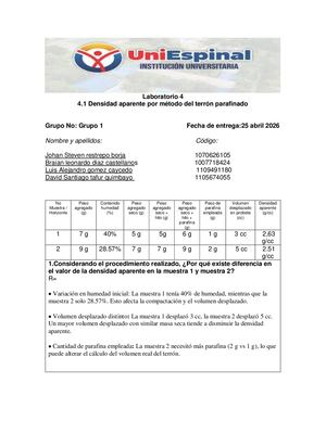 Laboratorio de Física de Suelos: Evaluación de la Densidad Aparente