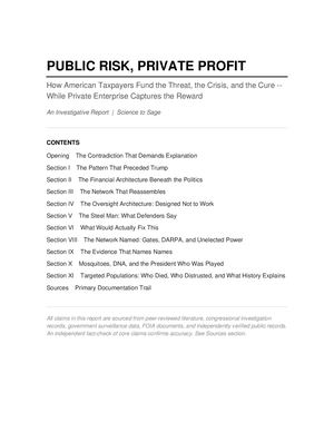 Public Risk Private Profit