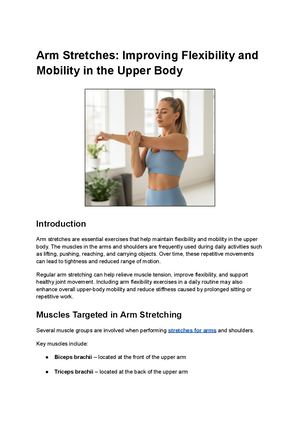 Arm Stretches Improving Flexibility And Mobility In The Upper Body
