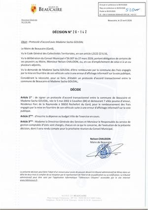 Fichier Parution Des Décisions N°26 142 à 26 143