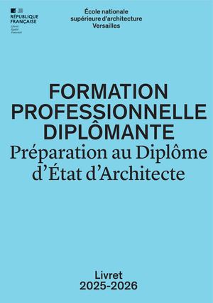 Livret Formation Professionnelle Diplômante d'Architecte 2025 / 2026