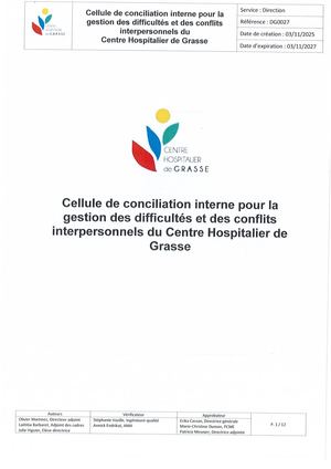Procédure Cellule De Conciliation Chg