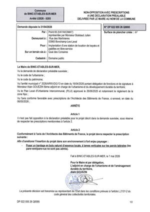 DP 26 Q 0095 - Arrêté