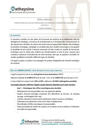 Présentation De L'aap Fiche Synthèse 05 2026