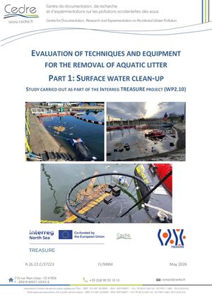 Evaluation of techniques and equipment for the removal of aquatic litter part 1 : surface water clean-up