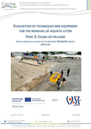 Evaluation of techniques and equipment for the removal of aquatic litter part 2 : Clean-up on land