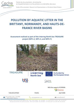 Pollution by aquatic litter in the britanny, normandy, and hauts-de-france river basins