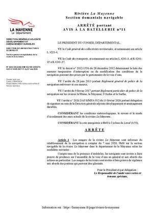 Avis à la batellerie - n°11