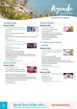 Agenda du week-end 08, 09 & 10 mai 2026