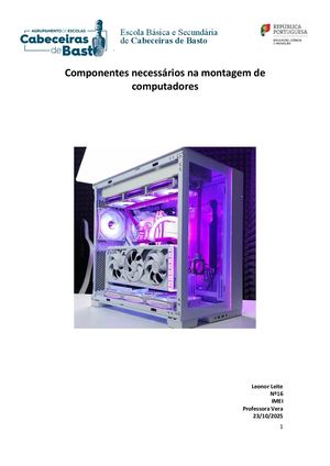 Componentes necessários na montagem de computadores