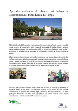 Producto 5 Noticia Institut Escola el Temple