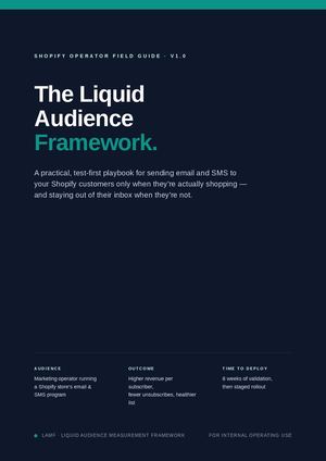 Liquid Audience Framework Online Store Shopify Operator Guide