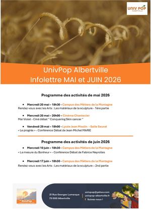 Univpop - Infolettre Mai Juin2026