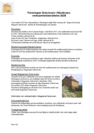 Verksamhetsberättelse 2025