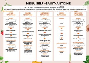 Menu Self 11 05 2026 Au 15 05 2026