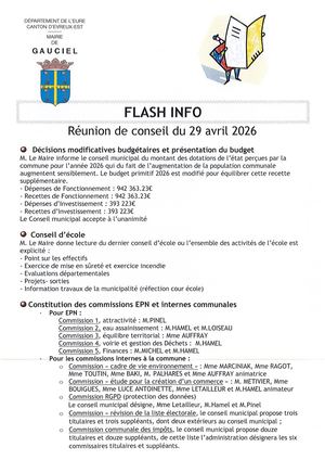 Flash Info Avril